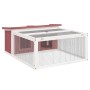 Conejera de madera maciza de pino moca 117,5x97x47,5 cm de , Jaulas y habitáculos para animales pequeños - Ref: Foro24-172288...