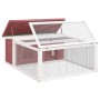 Conejera de madera maciza de pino moca 117,5x97x47,5 cm de , Jaulas y habitáculos para animales pequeños - Ref: Foro24-172288...