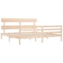 Estructura de cama con cabecero madera maciza 200x200 cm de vidaXL, Camas y somieres - Ref: Foro24-3195111, Precio: 142,03 €,...