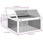 Conejera de madera maciza de pino moca 117,5x97x47,5 cm de , Jaulas y habitáculos para animales pequeños - Ref: Foro24-172288...