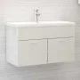 Mueble con lavabo madera de ingeniería blanco brillante de vidaXL, Tocadores de baño - Ref: Foro24-3070835, Precio: 183,63 €,...