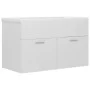 Mueble con lavabo madera de ingeniería blanco brillante de vidaXL, Tocadores de baño - Ref: Foro24-3070835, Precio: 183,63 €,...
