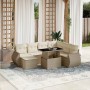 Set de sofás de jardín y cojines 8 piezas ratán sintético beige en Conjuntos de jardín | Comprar online en Foru.es