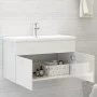 Mueble con lavabo madera de ingeniería blanco brillante de vidaXL, Tocadores de baño - Ref: Foro24-3070835, Precio: 183,63 €,...