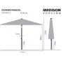 Madison Sombrilla de jardín Mykanos verde 250 cm de , Sombrillas - Ref: Foro24-447162, Precio: 122,28 €, Descuento: %