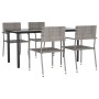 Juego de comedor para jardín 5 piezas ratán sintético gris de , Conjuntos de jardín - Ref: Foro24-3156754, Precio: 223,68 €, ...