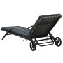 Tumbona con cojín y ruedas ratán sintético gris antracita de , Tumbonas - Ref: Foro24-47746, Precio: 161,22 €, Descuento: %
