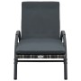 Tumbona con cojín y ruedas ratán sintético gris antracita de , Tumbonas - Ref: Foro24-47746, Precio: 161,22 €, Descuento: %