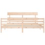 Estructura de cama con cabecero madera maciza 200x200 cm de vidaXL, Camas y somieres - Ref: Foro24-3195111, Precio: 142,03 €,...