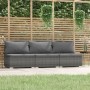 Sofá de jardín de 3 plazas con cojines ratán sintético gris de , Conjuntos de jardín - Ref: Foro24-317517, Precio: 391,44 €, ...
