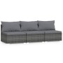 Sofá de jardín de 3 plazas con cojines ratán sintético gris de , Conjuntos de jardín - Ref: Foro24-317517, Precio: 391,44 €, ...