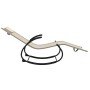 Tumbona mecedora de acero y textileno crema de , Tumbonas - Ref: Foro24-318114, Precio: 86,45 €, Descuento: %