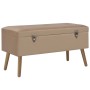 Banco con compartimento de terciopelo beige 80 cm de , Bancos para recibidores y almacenamiento - Ref: Foro24-329933, Precio:...