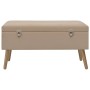 Banco con compartimento de terciopelo beige 80 cm de , Bancos para recibidores y almacenamiento - Ref: Foro24-329933, Precio:...