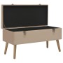 Banco con compartimento de terciopelo beige 80 cm de , Bancos para recibidores y almacenamiento - Ref: Foro24-329933, Precio:...