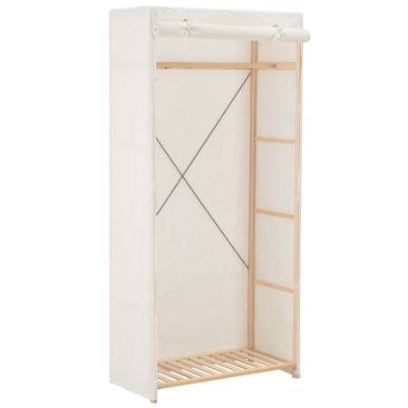 Armario de tela blanco 79x40x170 cm de , Armarios roperos - Ref: Foro24-248192, Precio: 91,33 €, Descuento: %