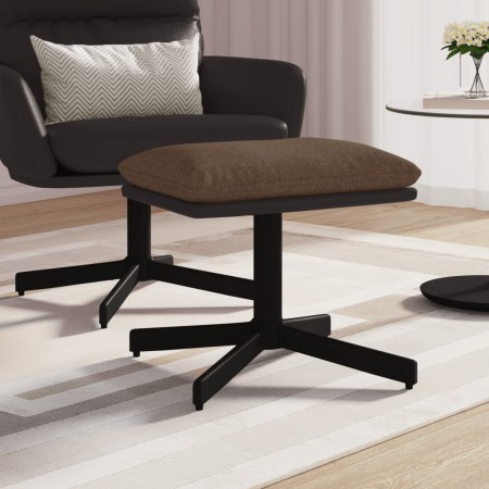 Reposapiés de tela y cuero sintético marrón 60x60x36 cm de , Otomanas - Ref: Foro24-341647, Precio: 41,93 €, Descuento: %