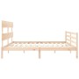 Estructura de cama con cabecero madera maciza 200x200 cm de vidaXL, Camas y somieres - Ref: Foro24-3195111, Precio: 142,03 €,...