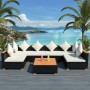 Muebles de jardín y cojines 7 piezas ratán sintético negro de , Conjuntos de jardín - Ref: Foro24-42751, Precio: 852,26 €, De...