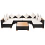 Muebles de jardín y cojines 7 piezas ratán sintético negro de , Conjuntos de jardín - Ref: Foro24-42751, Precio: 852,26 €, De...