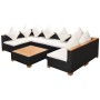 Muebles de jardín y cojines 7 piezas ratán sintético negro de , Conjuntos de jardín - Ref: Foro24-42751, Precio: 852,26 €, De...