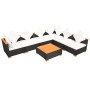 Muebles de jardín y cojines 7 piezas ratán sintético negro de , Conjuntos de jardín - Ref: Foro24-42751, Precio: 852,26 €, De...