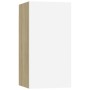 Mueble de TV 2 uds contrachapada blanco y roble 30,5x30x60 cm de , Muebles TV - Ref: Foro24-803337, Precio: 73,54 €, Descuent...