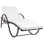 Tumbona de jardín con cojín ratán sintético marrón de , Tumbonas - Ref: Foro24-42883, Precio: 116,26 €, Descuento: %