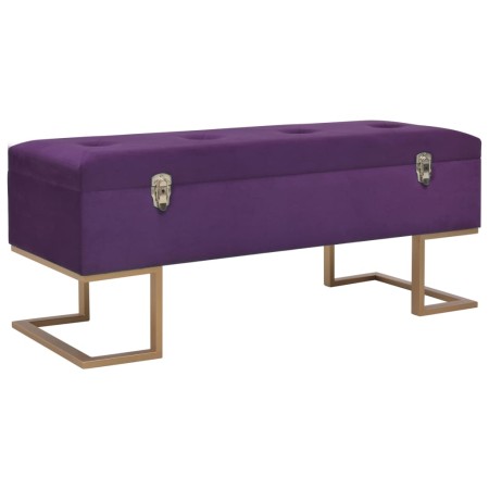 Banco con compartimento 105 cm morado de terciopelo de , Bancos para recibidores y almacenamiento - Ref: Foro24-247572, Preci...