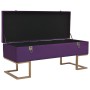 Banco con compartimento 105 cm morado de terciopelo de , Bancos para recibidores y almacenamiento - Ref: Foro24-247572, Preci...