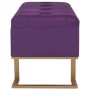Banco con compartimento 105 cm morado de terciopelo de , Bancos para recibidores y almacenamiento - Ref: Foro24-247572, Preci...