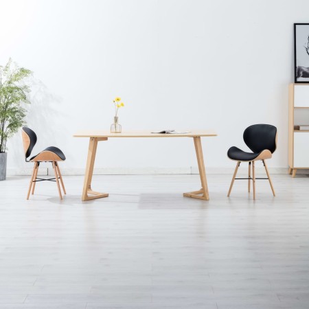 Sillas de comedor 2 uds cuero sintético y madera curvada negro de , Sillas de comedor - Ref: Foro24-283144, Precio: 213,09 €,...