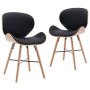 Sillas de comedor 2 uds cuero sintético y madera curvada negro de , Sillas de comedor - Ref: Foro24-283144, Precio: 213,09 €,...