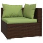 Set muebles de jardín 3 piezas y cojines ratán sintético marrón de , Sofás modulares de exterior - Ref: Foro24-317560, Precio...