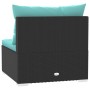 Sofá de 4 plazas con cojines ratán sintético negro de , Conjuntos de jardín - Ref: Foro24-317541, Precio: 435,15 €, Descuento: %