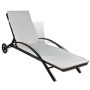 Tumbona con cojín y ruedas ratán sintético marrón de , Tumbonas - Ref: Foro24-42488, Precio: 152,62 €, Descuento: %