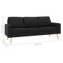 Sofá de 3 plazas de tela negro de , Sofás - Ref: Foro24-288722, Precio: 401,93 €, Descuento: %