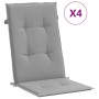 Cojín silla de jardín respaldo alto 4 uds tela gris 120x50x3 cm de , Cojines para sillas y sofás - Ref: Foro24-43180, Precio:...