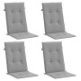 Cojín silla de jardín respaldo alto 4 uds tela gris 120x50x3 cm de , Cojines para sillas y sofás - Ref: Foro24-43180, Precio:...