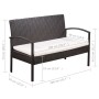 Set muebles de jardín 5 piezas y cojines ratán sintético marrón de , Conjuntos de jardín - Ref: Foro24-44184, Precio: 349,18 ...
