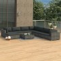 Set de muebles de jardín 9 pzas y cojines ratán sintético gris de , Conjuntos de jardín - Ref: Foro24-46775, Precio: 929,82 €...