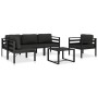 Set muebles de jardín 6 pzas y cojines aluminio gris antracita de , Conjuntos de jardín - Ref: Foro24-49233, Precio: 824,92 €...