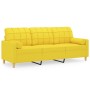 Sofá de 3 plazas con cojines tela amarillo claro 180 cm de , Sofás - Ref: Foro24-3200795, Precio: 233,77 €, Descuento: %