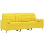 Sofá de 3 plazas con cojines tela amarillo claro 180 cm de , Sofás - Ref: Foro24-3200795, Precio: 233,77 €, Descuento: %