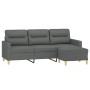 Sofá de 3 plazas con taburete de tela gris oscuro 180 cm de , Sofás - Ref: Foro24-3201074, Precio: 327,52 €, Descuento: %