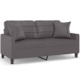 Sofá de 2 plazas con cojines cuero sintético gris 140 cm de , Sofás - Ref: Foro24-3200805, Precio: 196,99 €, Descuento: %