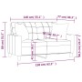 Sofá de 2 plazas con cojines cuero sintético gris 140 cm de , Sofás - Ref: Foro24-3200805, Precio: 196,99 €, Descuento: %