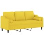 Sofá de 3 plazas con cojines tela amarillo claro 180 cm de , Sofás - Ref: Foro24-3200858, Precio: 244,35 €, Descuento: %