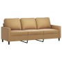 Sofá de 3 plazas con taburete de terciopelo marrón 180 cm de , Sofás - Ref: Foro24-3201062, Precio: 352,86 €, Descuento: %