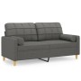 Sofá de 2 plazas con cojines tela gris oscuro 140 cm de , Sofás - Ref: Foro24-3200783, Precio: 210,15 €, Descuento: %